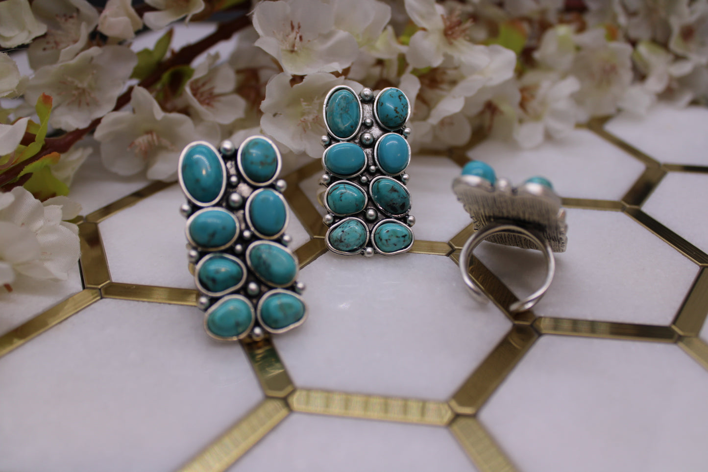 DOUBLE ROW TURQUOISE RING