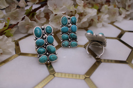 DOUBLE ROW TURQUOISE RING