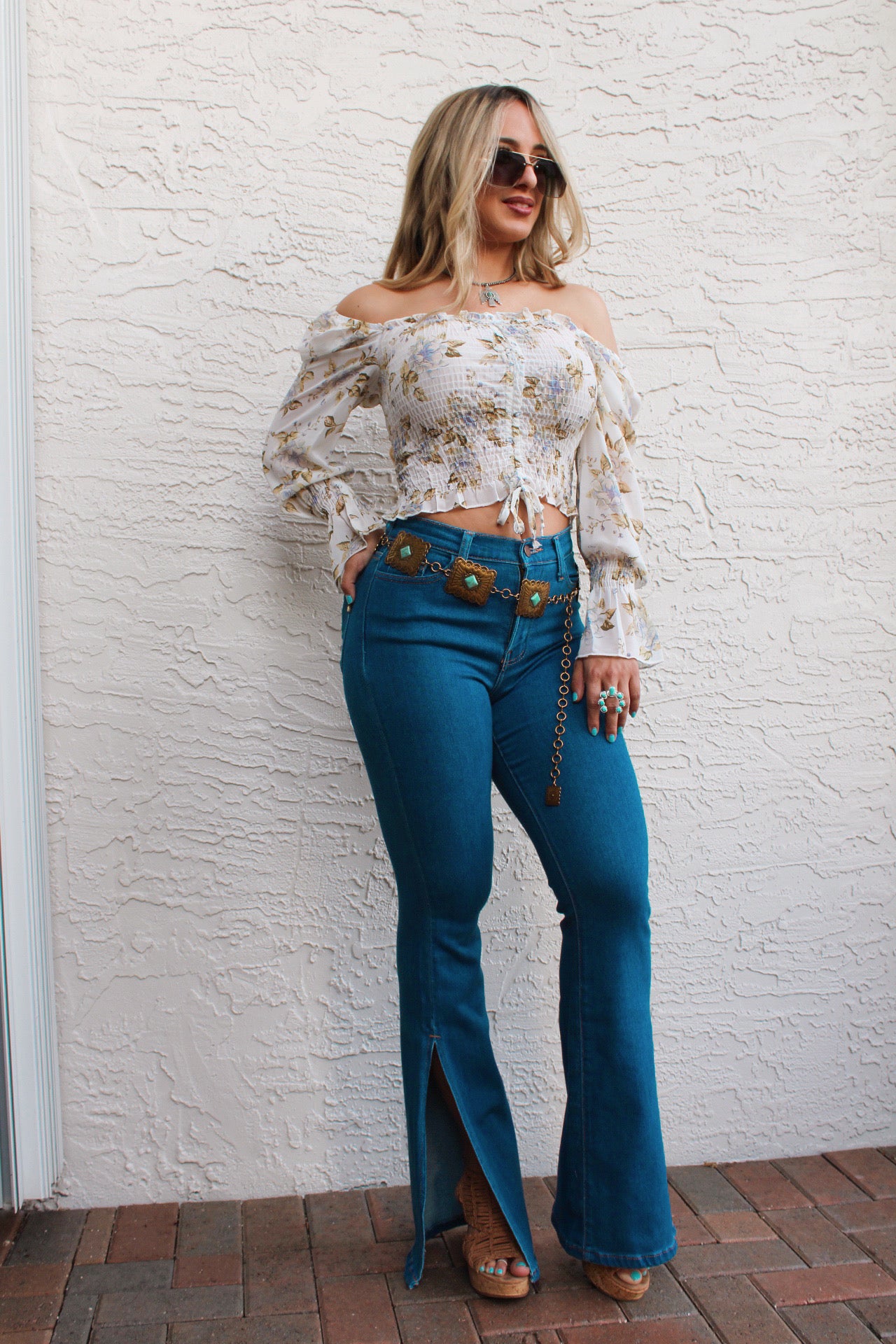 BLUE BLOOM BLOUSE