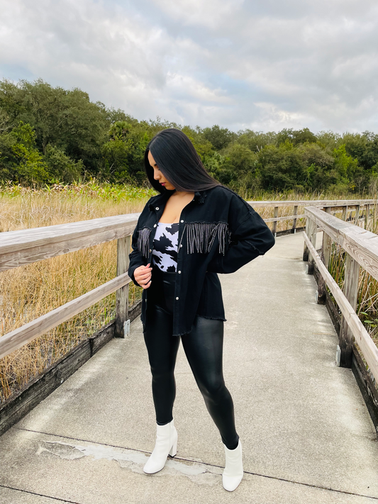 LIGHT IT UP FRINGE JACKET